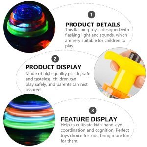 Magic Latoo Toy LED Lights and Music Spinning Toy for Kids Boys Girl Multicolor