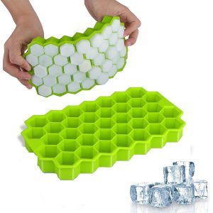 Flexible Silicone Shape Honeycomb 37 Cavity Ice Cube Mould Tray for Freezer, Chocolate Cake Maker, Ice Trays for Chilled Drinks, Reusable
