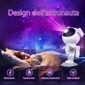 Astronaut Starry Sky Galaxy Projector, Astronaut Star Projector with Timer and Remote Control, 360? Rotatable Head, Adjustable Brightness and Speed,