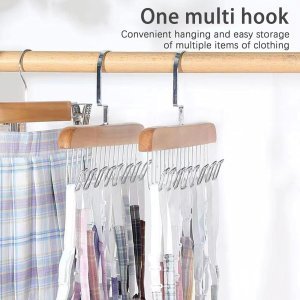 10065 Wooden Hanger for Clothes Hanging 8 Hook Adjustable Clothes Hanger