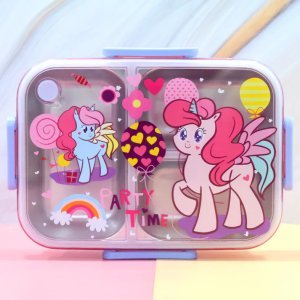 Lunch box with 3 inner grid 710 ml Random