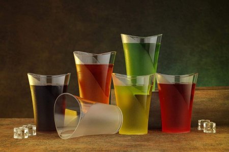 Beverage Glass-Multi-Purpose Plastic Transparent Water Juice Glasses Set for 6 pcs
