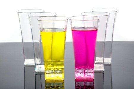 Square Polycarbonate Water Unbreakable Plastic Glass Set of 6, Plastic Water Glasses 300 ML