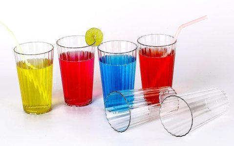 Propel Line Design Plastic Water Glass Perfect for Home, Restaurants and Parties Set of 6 pcs