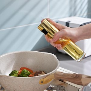 Edible Oil Spray Bottle for Cooking, 100ml Transparent Glass Oil Spray Bottle