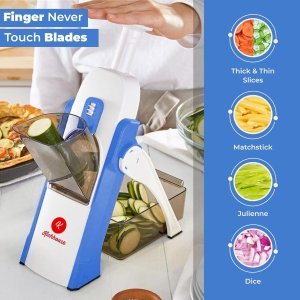 Multifunctional Vegetable Slicer Shredder Dicer Chopper with Thickness Adjuster, 30+ Different Cutting Style