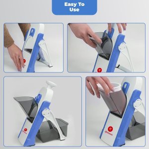 Multifunctional Vegetable Slicer Shredder Dicer Chopper with Thickness Adjuster, 30+ Different Cutting Style