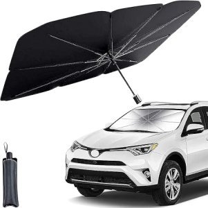 Foldable Car Umbrella, Windproof, Black