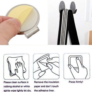 (12 pkts) Multipurpose Small Stainless Steel Hooks Hanger for Wall self Adhesive (12 pkts = 72 hooks)