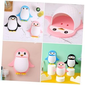 Penguin Remote Holder Wall Toothbrush, Cellphone, Penguin Storage Box