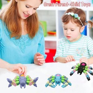 (6 pcs) Fidget Spinners, Transformable Chain Spider Fingertip Toy, Gyro Fidget Sensory Toys, Stress Relief Fidget Toy for Kids Adult