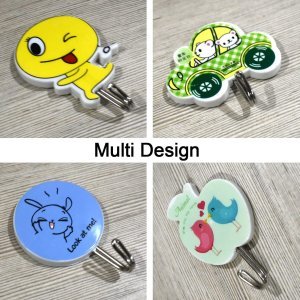 (12 pkts) Self-Adhesive Wall Hooks, Cartoon Theme 3 x 12 pkts =36 hooks