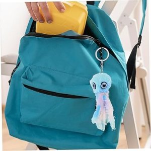 ( 12 pcs ) Rainbow Striped Octopus Keychains