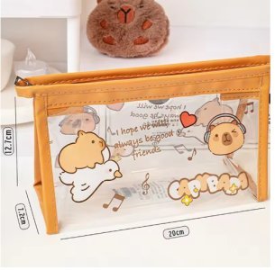 Transparent Pencil Case – Cute Large-Capacity Stationery Storage Bag