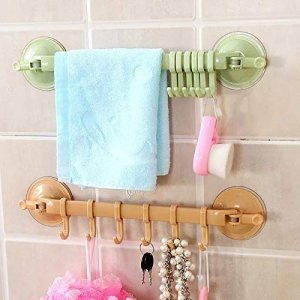 Kitchen Bathroom Hanging 6 Hooks for Wall Corner Rack Holder