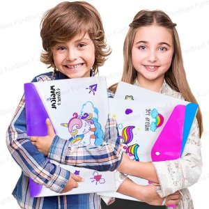 (12 pcs ) File Folder with Button Lock multiple Design